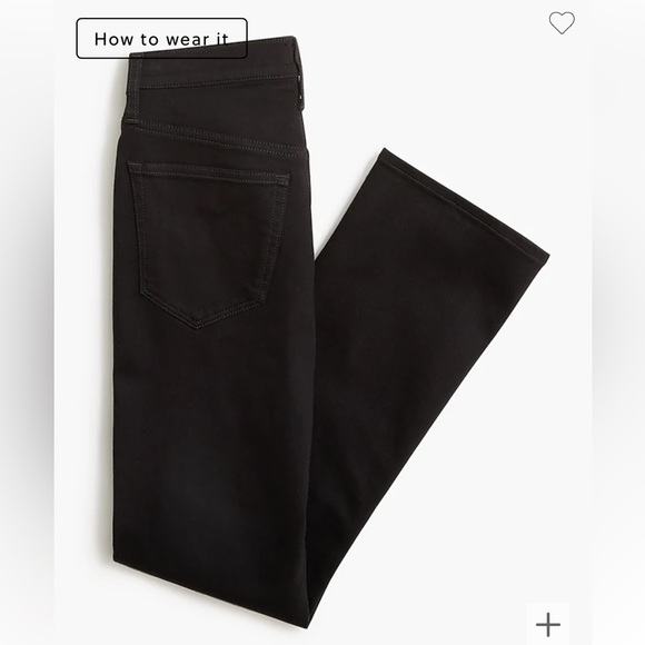 J. Crew Flare Crop Black Jean in All Day Stretch - Picture 4 of 5